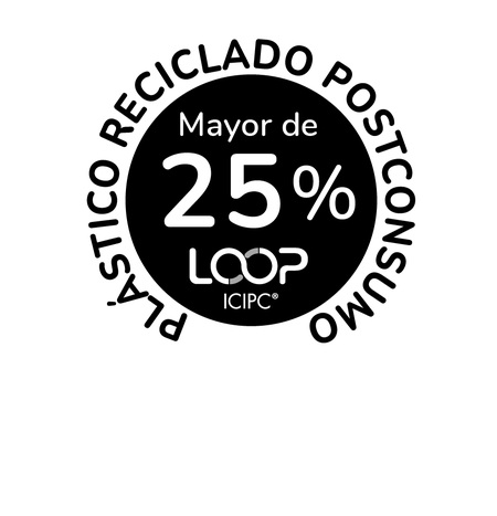 Sello LOOP del ICIPC: plástico reciclado postconsumo, mayor de 25 %, NTC 6632:2022, ICIPC-CPR 18537-P